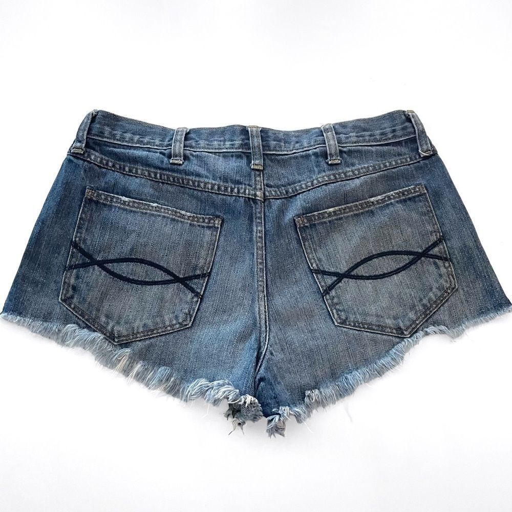 Abercrombie & Fitch Hi Rise Festival Distressed Denim Shorts - Picture 4 of 5
